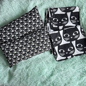 IKEA Black and White Cat Pillows and Curtains